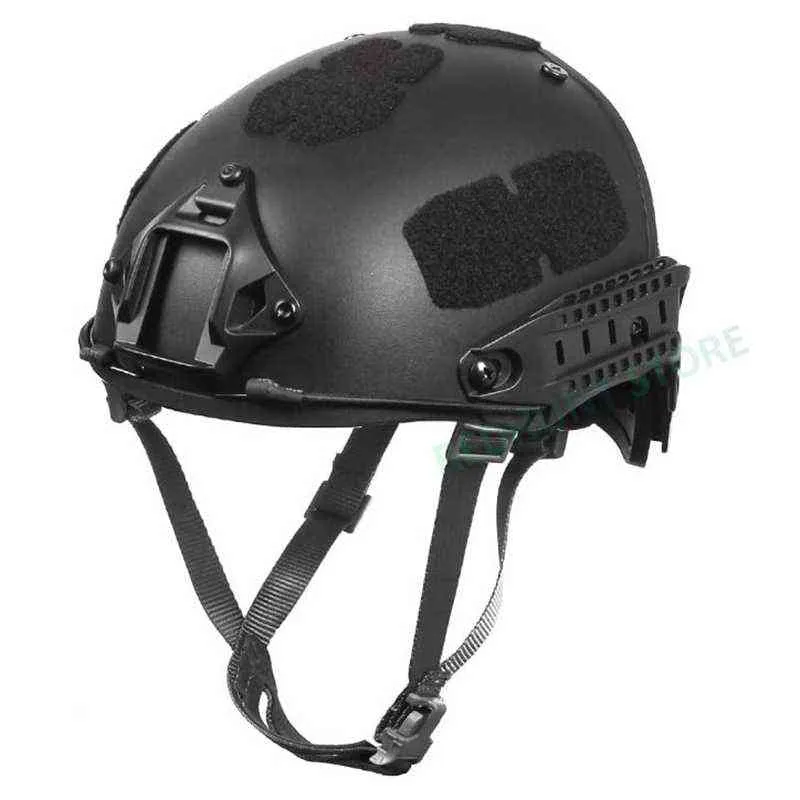 Casque de combat tactique AF réglable ABS AirFrame avec rails latéraux / casque extérieur NVG Mount pour Airsoft Paintball Hunting W220311