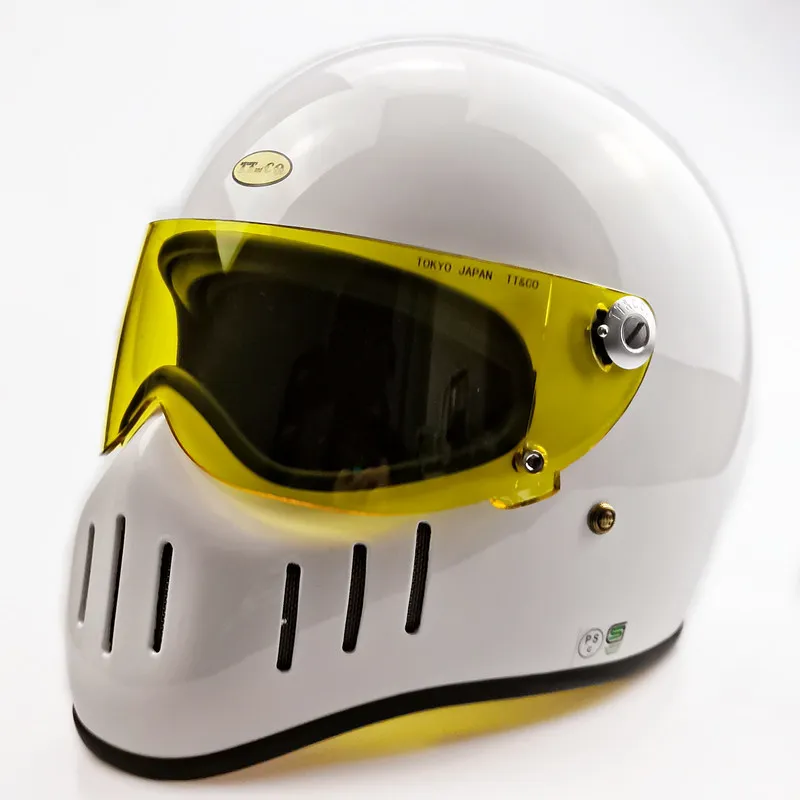 Giappone Ttco Thompson Spirit Rider Full Face Motorcycle Retro Helmets Vintage FiberGree Cafe Racer