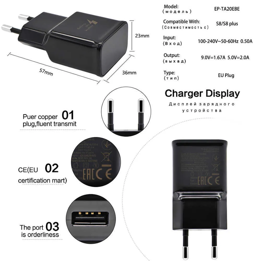 Voiture Samsung A50 A90 A51 A41 A31 A21 A11 A01 A70 M30s M21 Chargeur rapide et câble de charge USB Type-C Chargeur mural USB Type-C Adapte214d