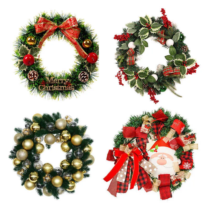 Kerst Krans Red Berry Christmas Ball Bubble Wreath Hanging Wall Decor 2022 Kerstversiering voor thuis Y0901