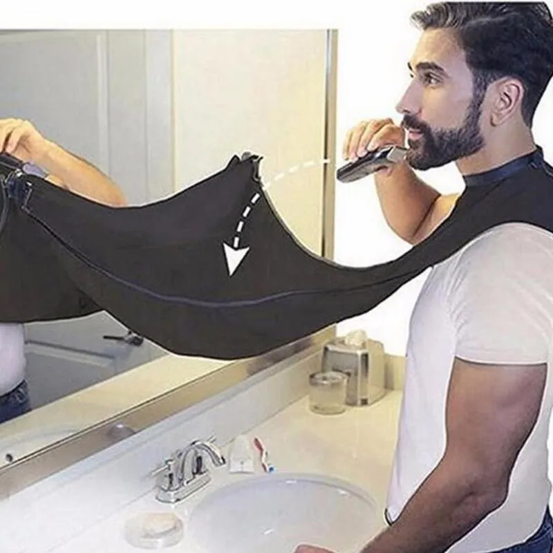 Suprimentos de banheiro barba babador de barbear moda avental ferramenta apanhador cor sólida recortes de cabelo homens à prova d' água capa de banheiro pano conveniente