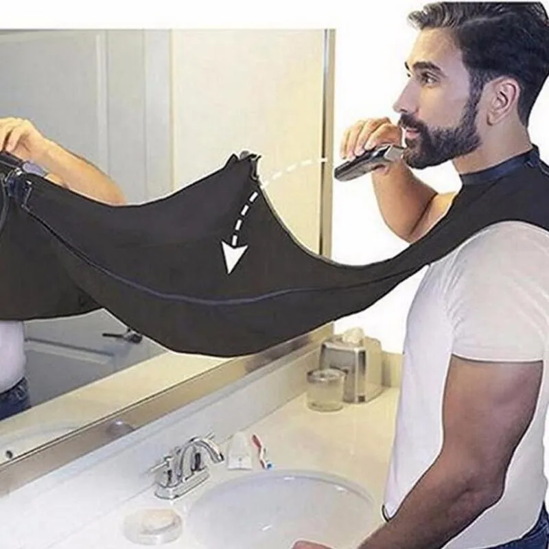 Toiletbenodigdheden Baard Bib Scheren Mode Schort tool Catcher Effen Kleur Haarknipsels Waterdichte mannen Badkamer Cape Doek Handig