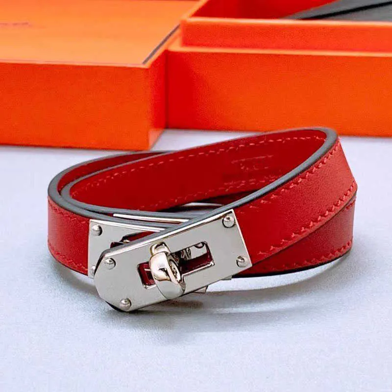 Европейская и американская мода ювелирные изделия двойной круглый кожаный браслет - лучший подарочный пакет для дам и друзей Q0720