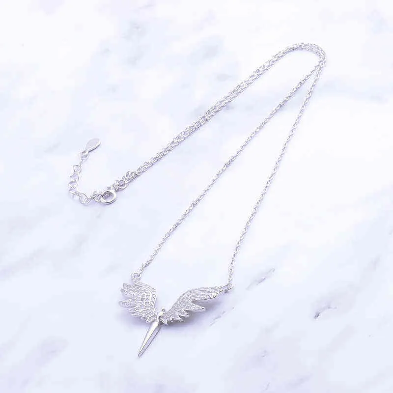 Pekurr 925 Sterling Silver Cz Angle Wing Phoenix Eagle Bird Collane pendenti donne Regali di gioielli a catena 220114259Q1813013