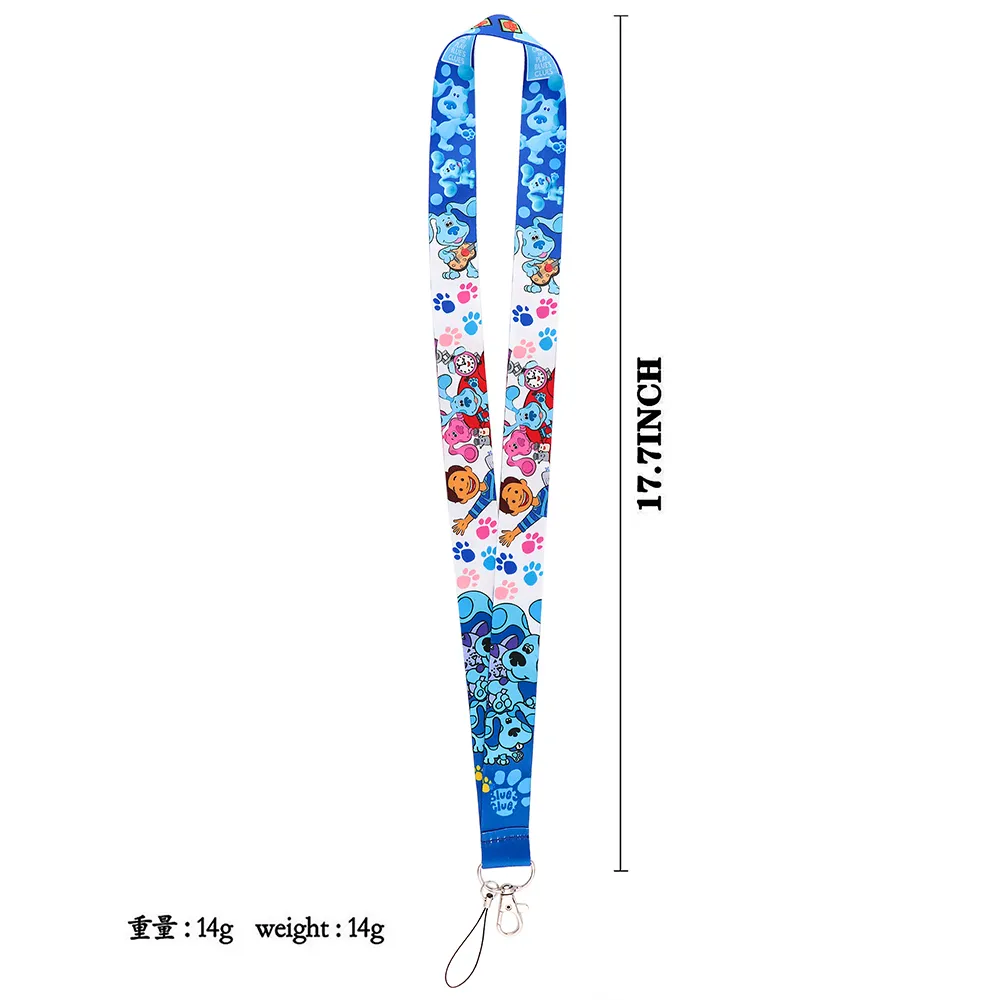 J2784 Cartoon Blue Dog Pattern Lanyard Keychains Accessory For Mobile Phone USB Badge Holder Key Straps Tags Neck Rope