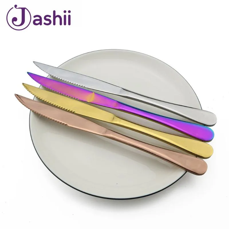 Zestawy zastawy stołowej Wysokiej jakości stal nierdzewna Rose Gold Steak Lnife w zestawie restauracji ostre noże stołowe Cutlery209h