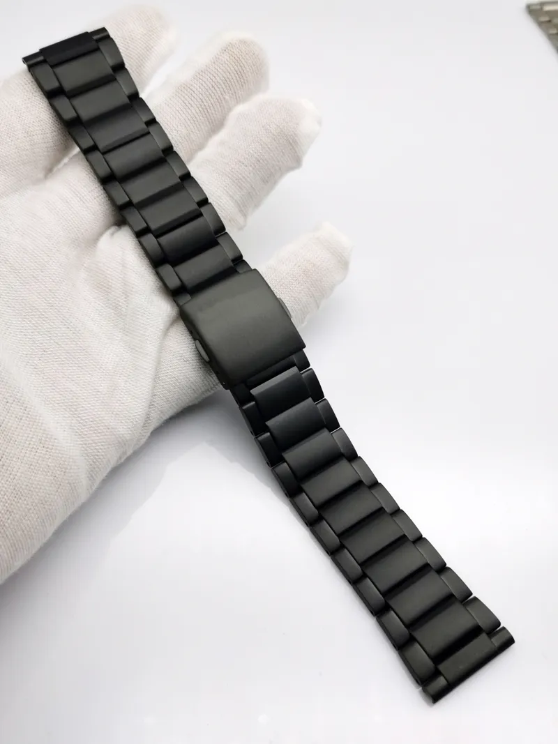 Faixa de relógio de titânio com interface plana sólida universal, pulseira de metal, liga de titânio, largura masculina 20 21 22 23mm242m
