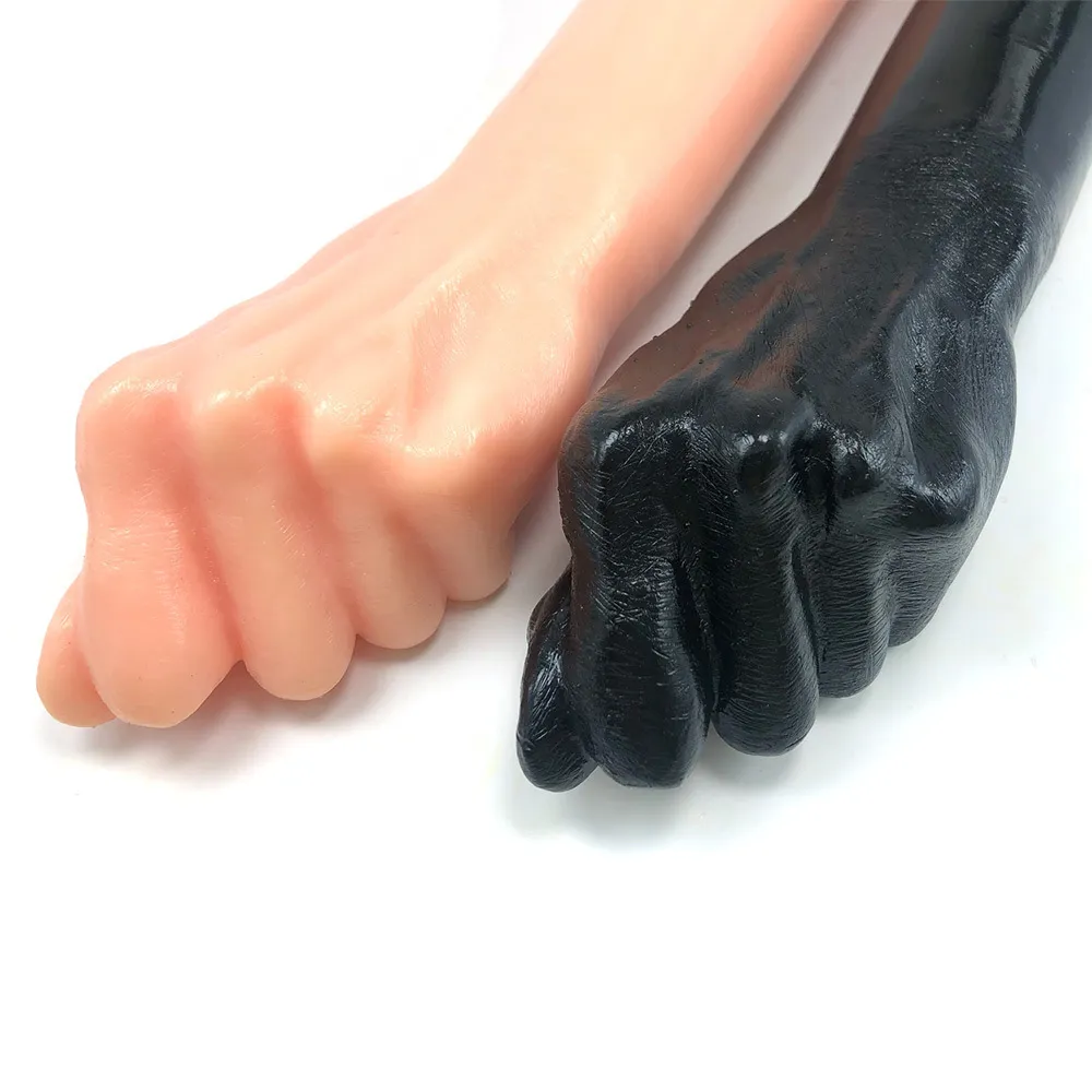 Super stor simulering Fist Dildo Hand Touch G-Spot Anal Plug Vaginal Onani TPE Sug Cup Sexleksaker för Unisex Par Gay Y201118