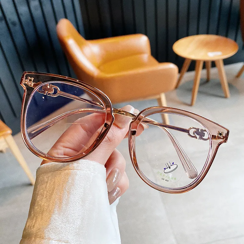 For Women Elegant White Oversized Round Glasses Frame Fashion Large Clear Lens Presbyopia Eyeglasses TR90 Blue Light Glasses252y