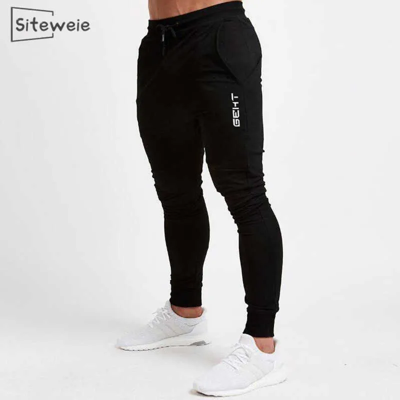 SITEWEIE Sportswear Fitness Hosen Männer Turnhallen Skinny Jogginghose Outdoor Baumwolle Track Hose Bottom Jogger Workout Hose L244 210702