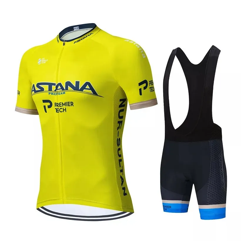 Cycling Jersey Set 2021 Pro Team ASTANA Cycling Clothing Summer Breathable Short Sleeve Bicycle Jersey Bib Shorts Kit Ropa Ciclism8839991