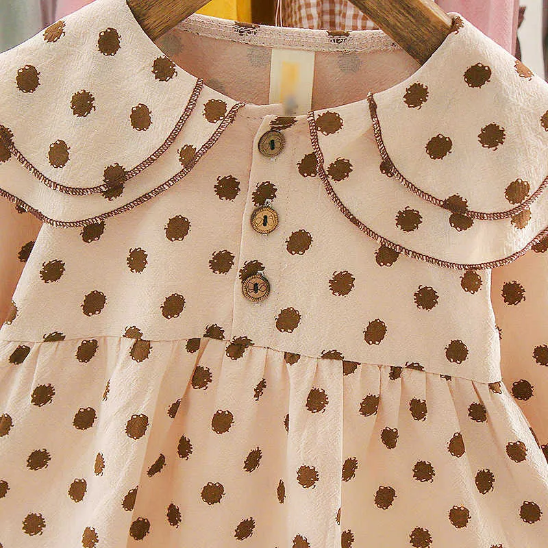 Nette Baby Mädchen Kleidung Herbst Frühling Mädchen Prinzessin Kleid Schöne Lange Dot Party Kleider Säuglingskleidung 210611
