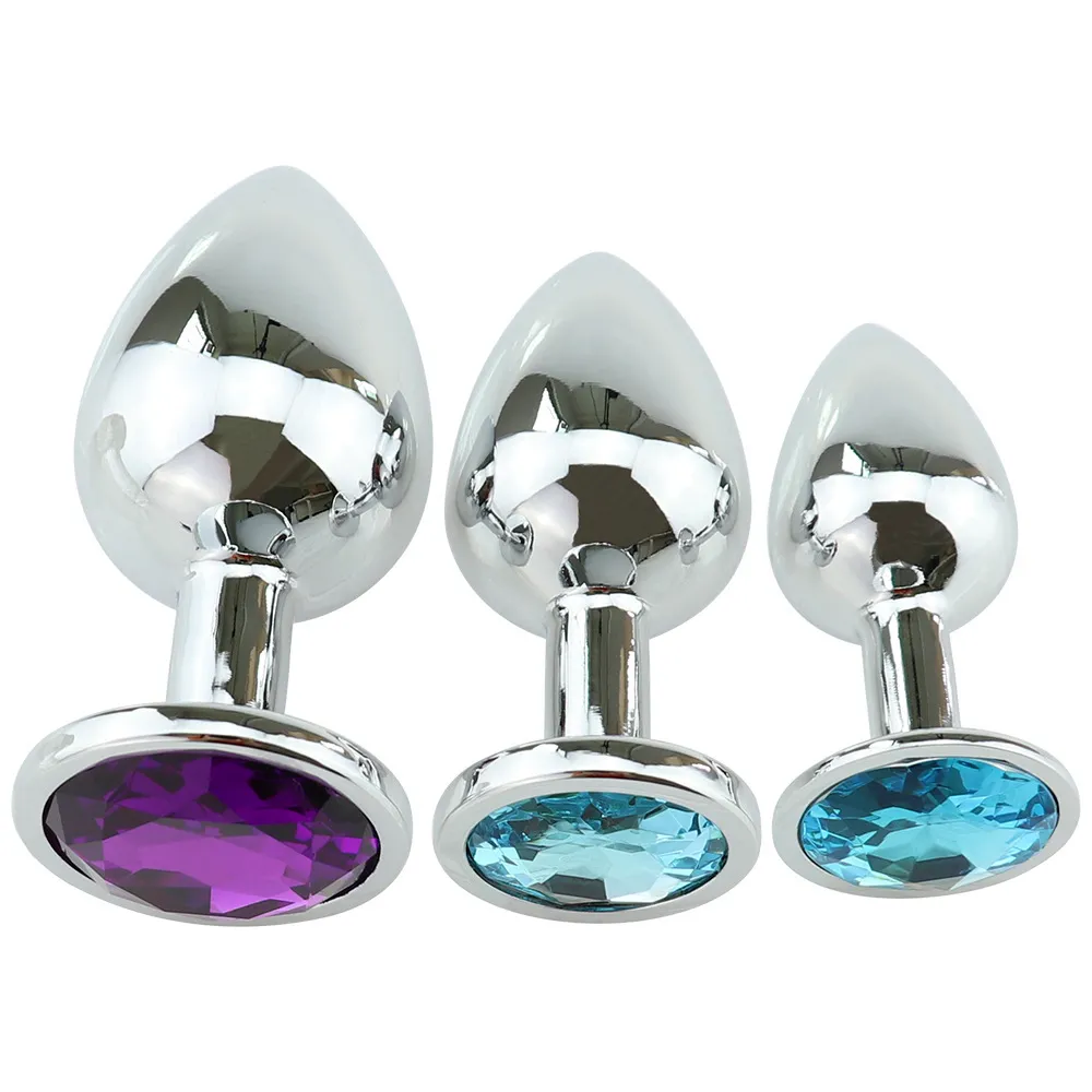 Yutong 3 dimensioni adulti plug anale con gioielli erotici colorati perline in acciaio inossidabile stimolatore di cristallo natura giocattoli dildo6568371
