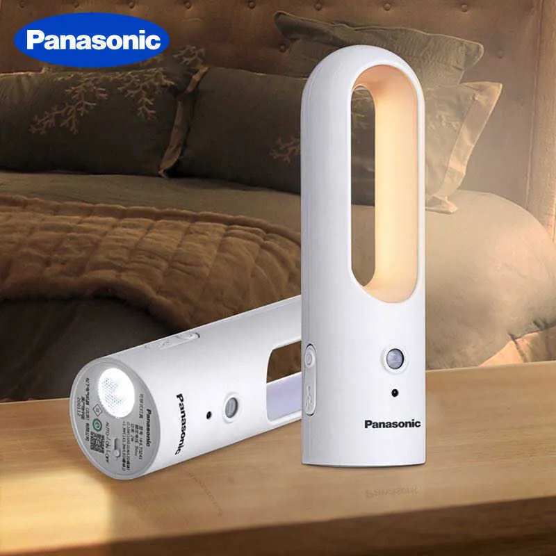 Panasonic mini lanterna led sensor luz de acampamento usb recarregável adsorção magnética luz noturna p08242343339