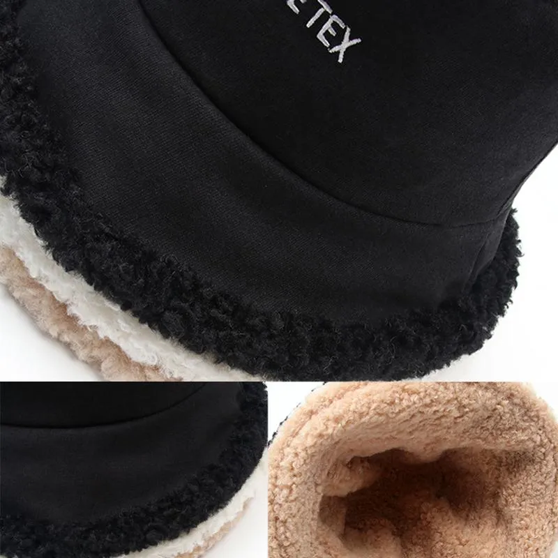Wide Brim Hats Women Bucket Hat Suede Artificial Fur Wool Fleece Thick Fashion Fisherman Caps Warm Plush Winter Sunscree265d