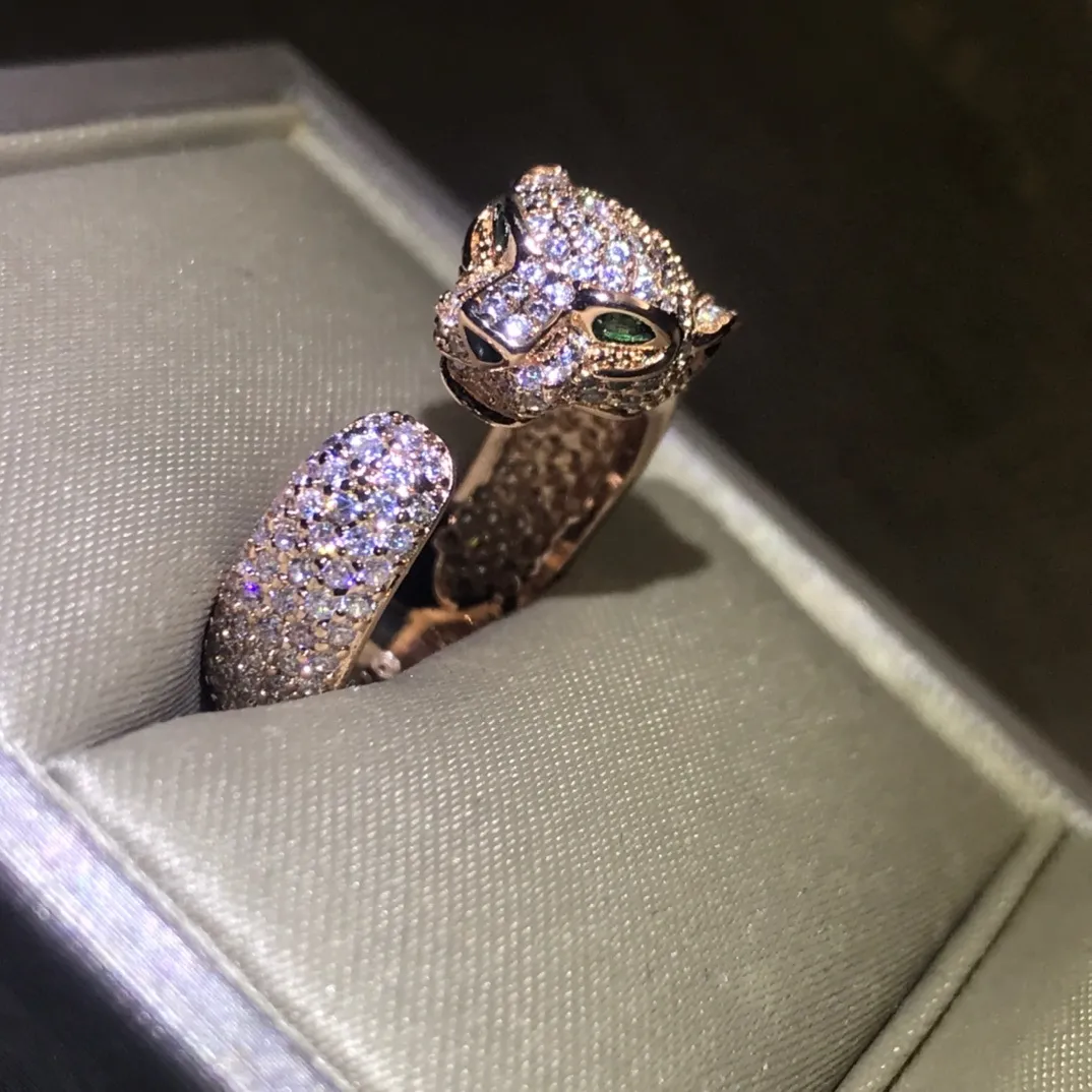 Кольцо серии Panthere, винтажное ретро-ювелирное изделие с камнями, 18-каратное позолоченное официальное репродукция, модные продвинутые бриллианты, изысканный подарок h258r