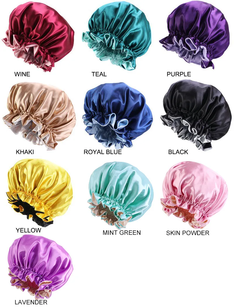 Haarschneider-Mütze, doppelseitig, für Damen, Kopfbedeckung, Schlafmütze, Satin-Mütze für schönes Friseursalon