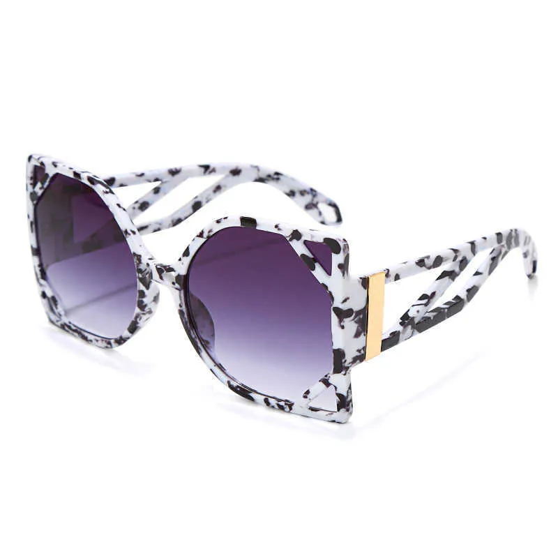 2021 Street Fashion Sun Brille Mann Frau Unisex Sonnenbrille Einzigartige Persönlichkeit großer Rahmen UV400 Voller Rahmen 6 Farbe Optional5994518