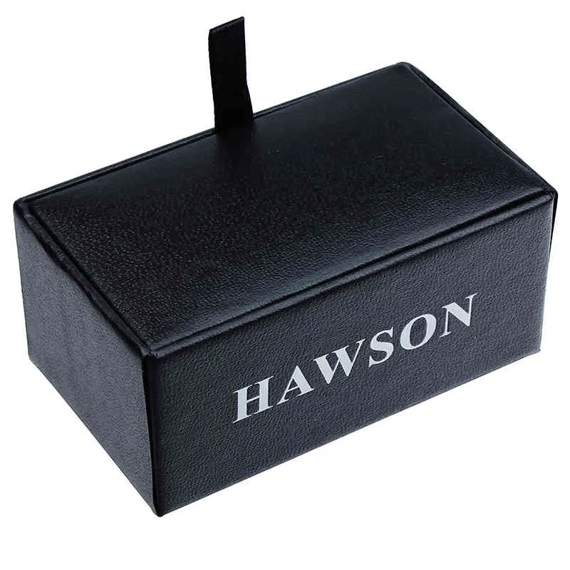 HAWSON Unique Square Gemelli da uomo in metallo semplice da uomo di alta qualità matrimonio da uomo con scatola gemelli