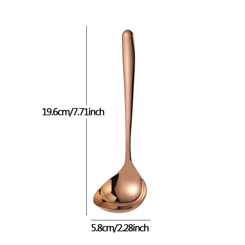 الفولاذ المقاوم للصدأ حساء الملاعق سميكة طويلة مقبض وجبة كبيرة ملعقة فندق غرفة الطعام الطبخ سكوب المطبخ أدوات المائدة اللوازم BH5417 ويل