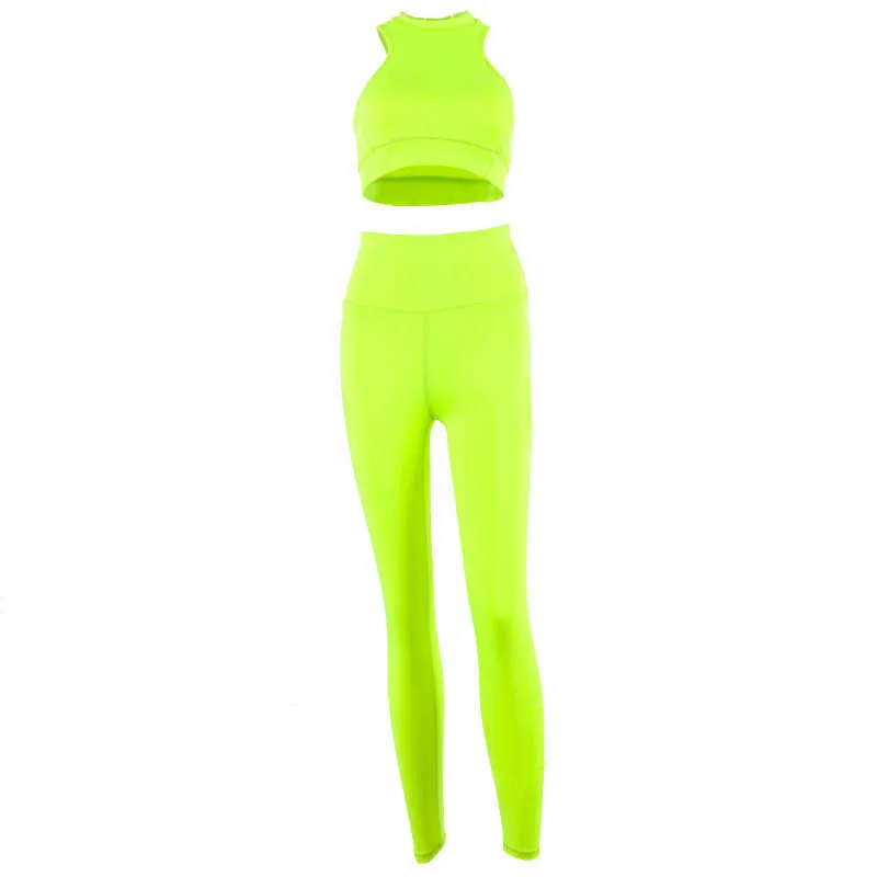 Cxuey Yoga Fitness Suit Kadın Eşofman Push Up Gym Egzersiz Spor Seti Egzersiz Kıyafet Koşu Spor Yeşil Pembe S 210802