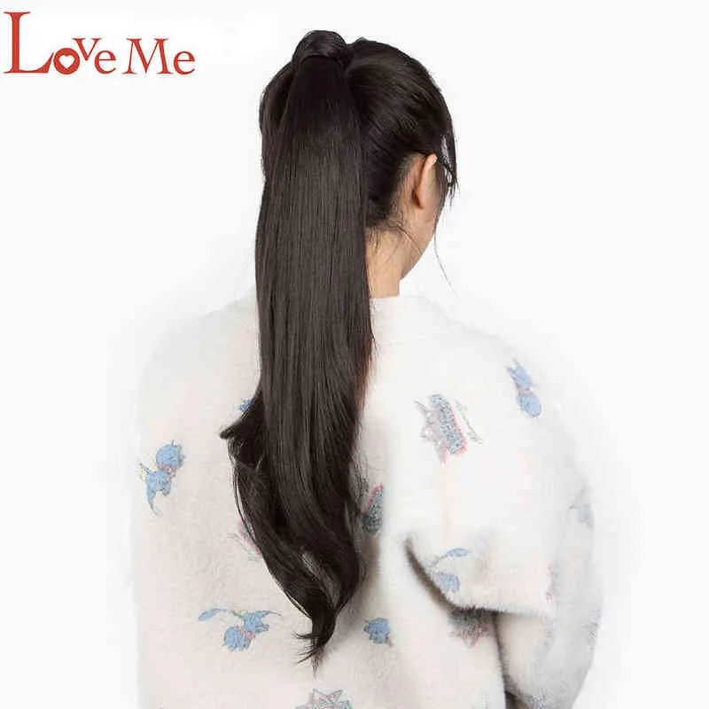 Love Me Long Wavy Wrap 주변의 포니 테일 헤어 확장 내열 저항성 옴레 합성 천연 파 포니 테일 쉬운 마모 2101082100090