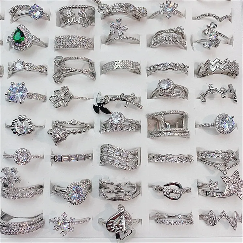 Anel de casamento feminino com zircônia, requintado, imitação geométrica, pedra preciosa, anéis femininos, diamante, prata, joias de noivado, acessórios 219u