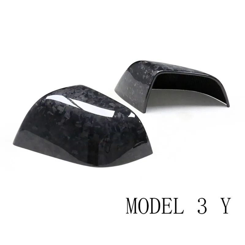 Model 3 Y kuru karbon fiber yama dikiz aynası gövde kapağı alt çift karbonlu kumaş için uygun
