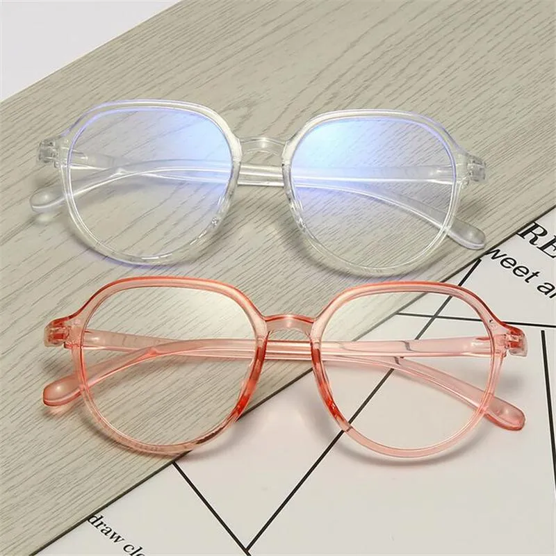 -100 -150 a -600 fofos myopes ovais Lunettes estudante de moda Menos grau de diopter espetáculos pretos rosa transparente moldura de sol