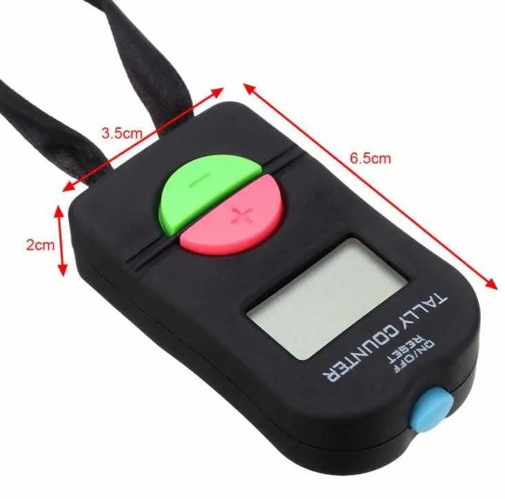 Digital Hand Tally Counter Golf Contatore Electronic Click Clicker Gym Security Running Clicker Up Down Neck Strap Regalo