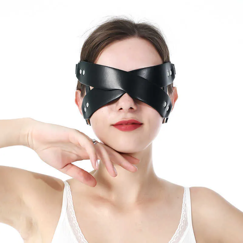 Moda deri koşum maskesi bdsm seksi cosplay poppit oyunu erotik göz bağı Masquerade erotik Cadılar Bayramı Karnaval Parti Maskeleri Q0806293T
