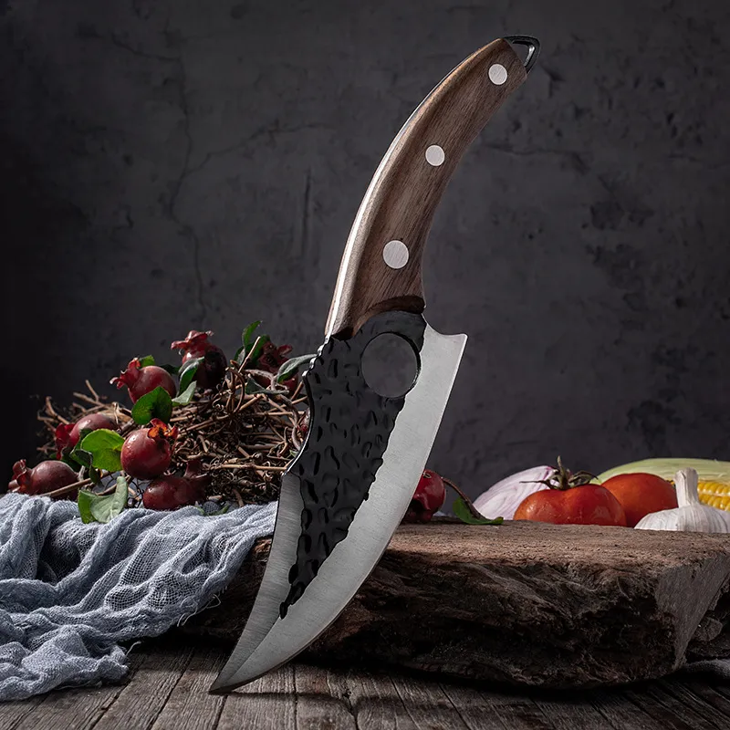 6 '' Cleaver butcher lnife stail Steel Hand مزورة lnife تقطيع تقطيع سكاكين المطبخ Camping286r