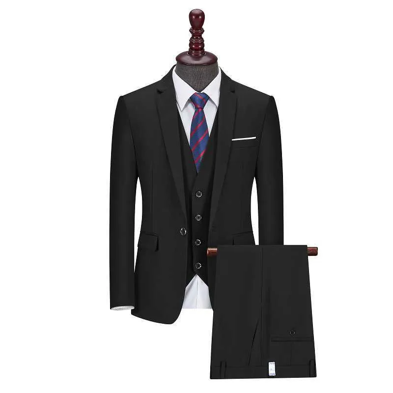 New fashion men's suit three-piece suit Slim business suit the first choice for successful people X0909