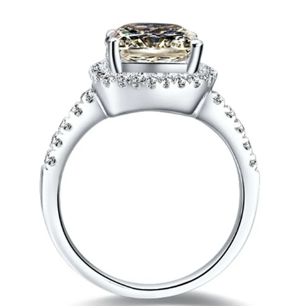 1カラットクッションカットダイヤモンドエンゲージメントソリッドプラチナ950アニバーサリーウーマンのための結婚指輪6857302