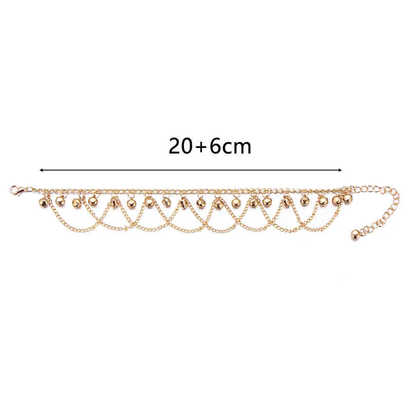 Moda bohemian złoty dzwonek Bell Kodele dla kobiet urok bransoletki nogi łańcuchy stóp do stóp boso sandałowa biżuteria na plażę7683905
