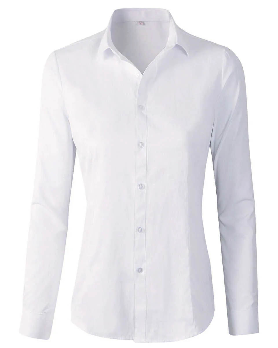Beninos Vêtements de travail formels pour femmes Chemise simple blanche 210721
