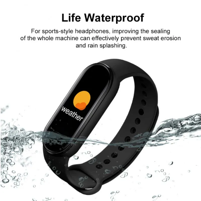 M6 Smart Wristbands Armband Watch Hjärtfrekvens Blodtryck Bluetooth Pedometer Fitness Tracker Sport Smartband för iPhone Xiaomi Huawei