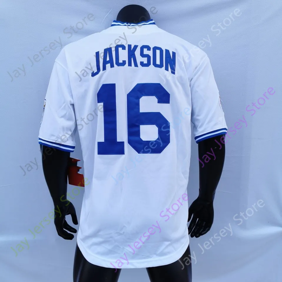 Baseball Jerseys Bo Jackson Jersey 1989 ASG Patch 1985 Turn Back Blue 1987 1989 1991 1993 Cooperstown Black Pinstripe Grey White Blue Pullover Size S-3XL