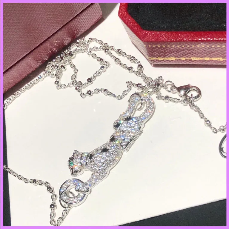 Collier animal pendentif femmes colliers de créateurs de luxe bijoux de mode de rue léopard diamants de haute qualité en or 18 carats D2110195F2128