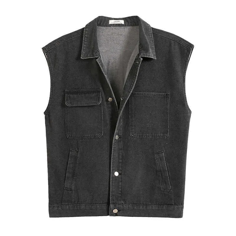 Denim gilet hommes veste coton vêtements printemps été mode gilet mâle jeans décontractés Vintage coréen manteaux hauts 210923