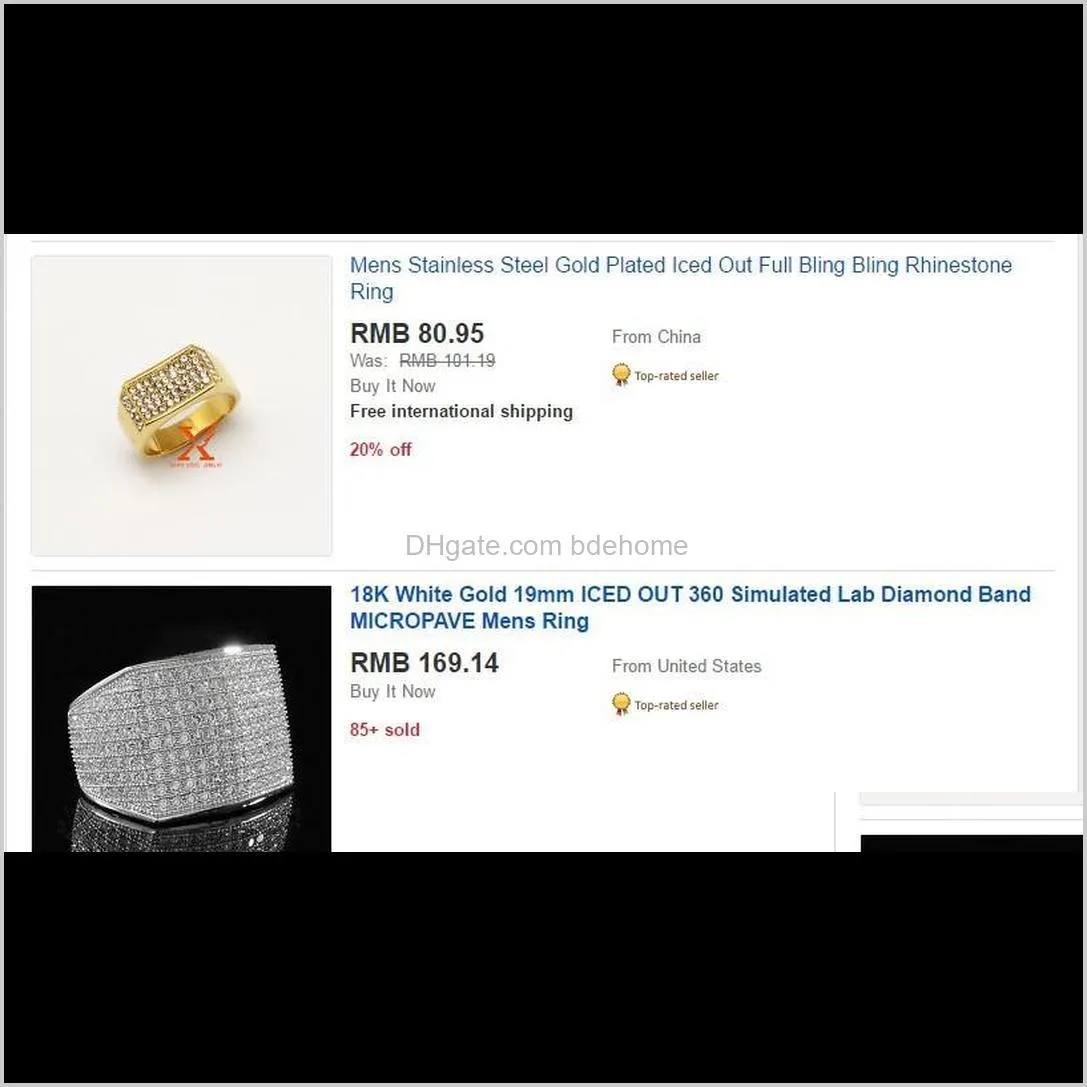 hip hop rock iced out bling jewelry ring gold color micro pave cubic zircon rings 7,8,9,10,11 five sizes for male gifts