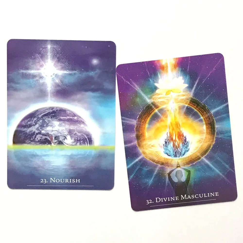 45Cards The Secret Language of Light Oracles Transmissions from your Soul Cards Moon Beginners Tarot Game jeux individuels