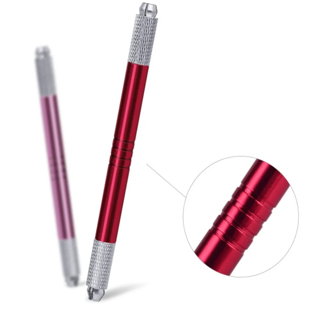 Double Head Micro blading Pen Manual Tattoo Machine Needle Blade Permanent Makeup Embroidered Eyebrow Lips 