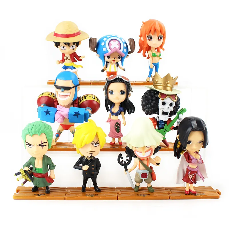 ONE PIECE Figurines Anime Luffy Zoro Nami Robin Chopper Sanji PVC Brinquedos Collection Figurines Jouets X0503