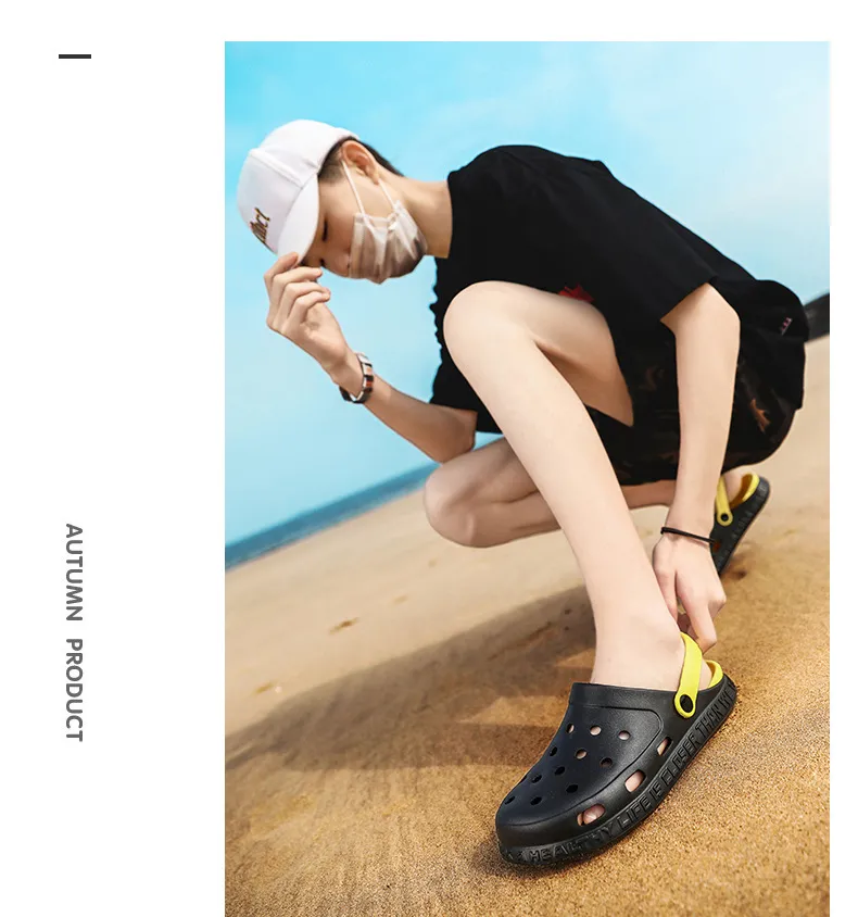 Delik ayakkabıları erkek ve kadın Koreli tarzı plaj terlik 2021 yaz erkek çanta kafa çocuk sandalet