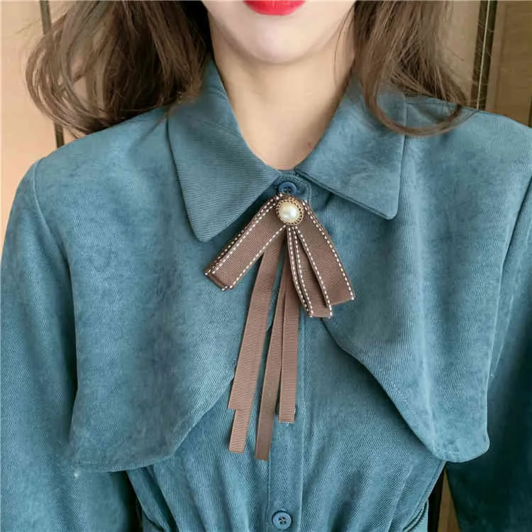 Spring Corduroy Elegant Kvinnor Lång Klänning Singelbröst Bälte Bowtie Pläterade Klänningar Vintage Mode Kvinna Vestidos 210513