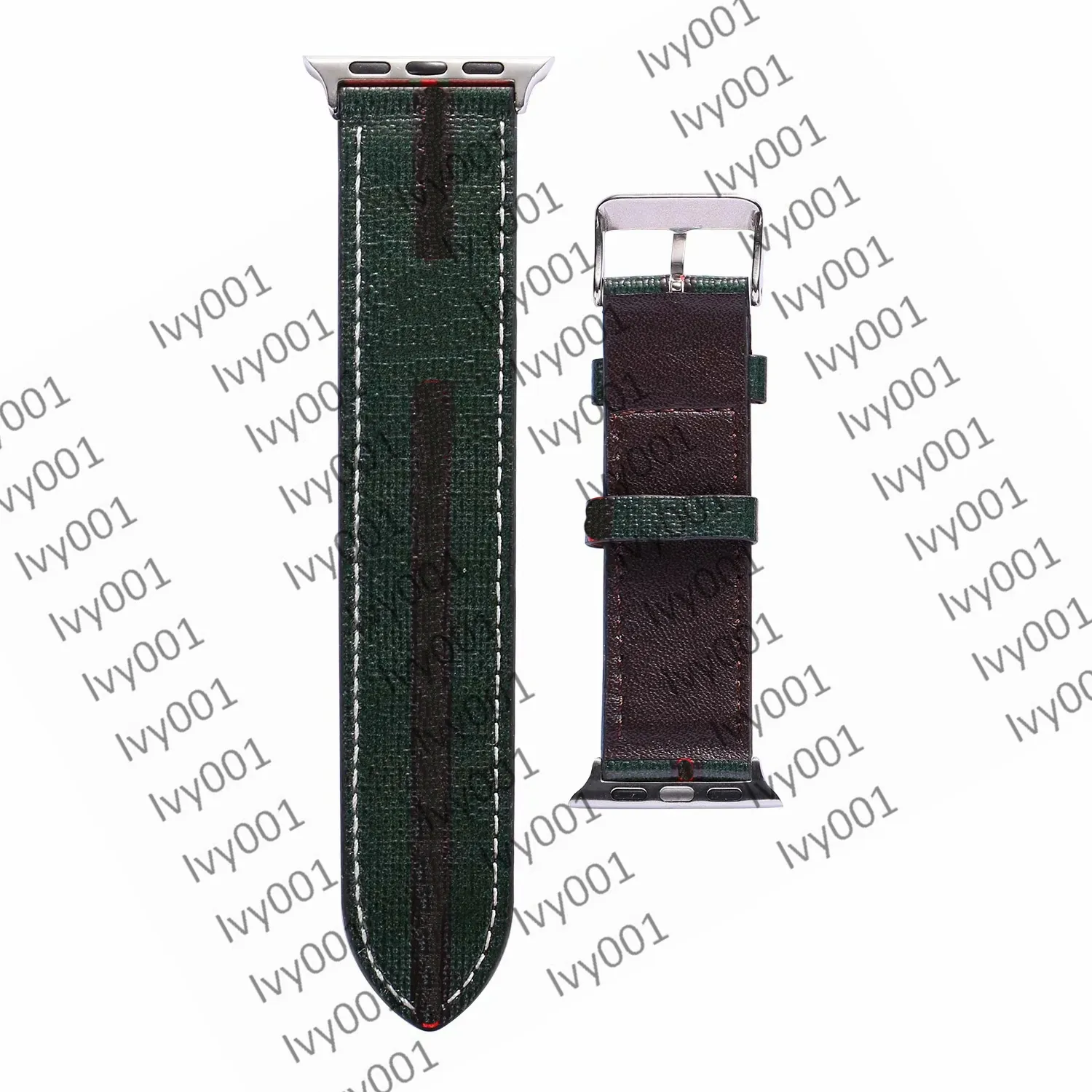 Cinturini cinturino moda G cinturino Apple Watch 41mm 45mm 42mm 38mm 40mm 44mm iwatch 1 2 34 5 6 7 cinturini cinturino in pelle strisce moda ivy001