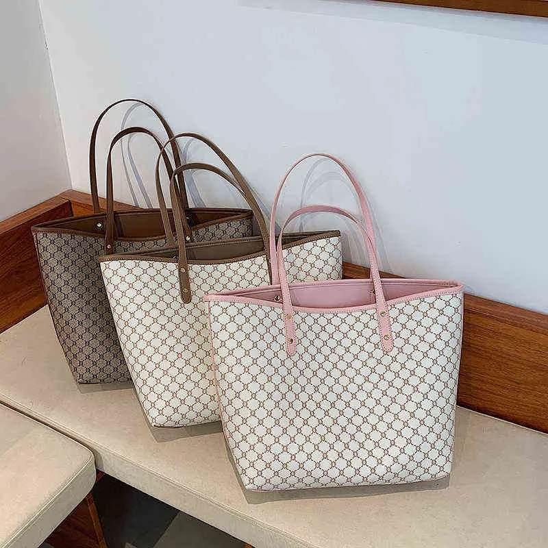 Shopping Bags Luxury Tote For Women PU Leather Large Capacity Designer Handbag Trendy Brands Shopper Armpit 220301