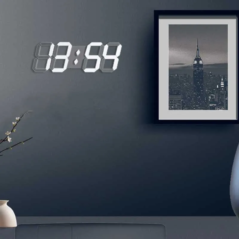 3D LED Digital Wall Clock with Extra Large Numbers, Remote Control, Large Digita G32A 210930