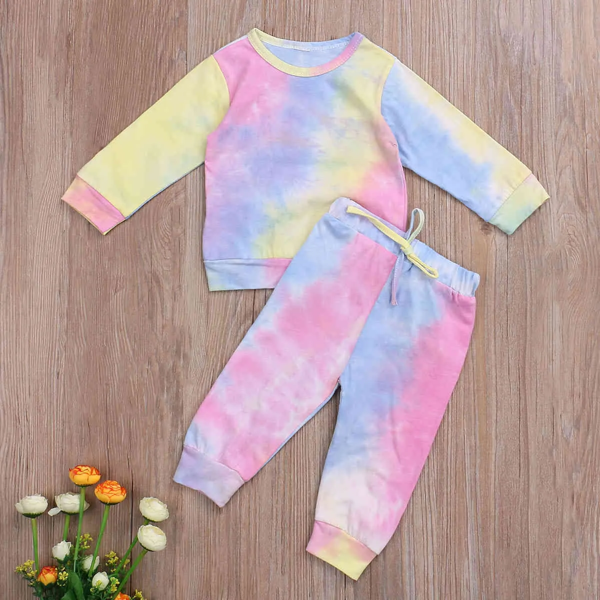 6M-4Y Enfant Né Baby Kid Filles Vêtements Set Mignon Imprimer T-shirt à manches longues Tops Bow Pantalons Tenues Costumes d'automne 210515